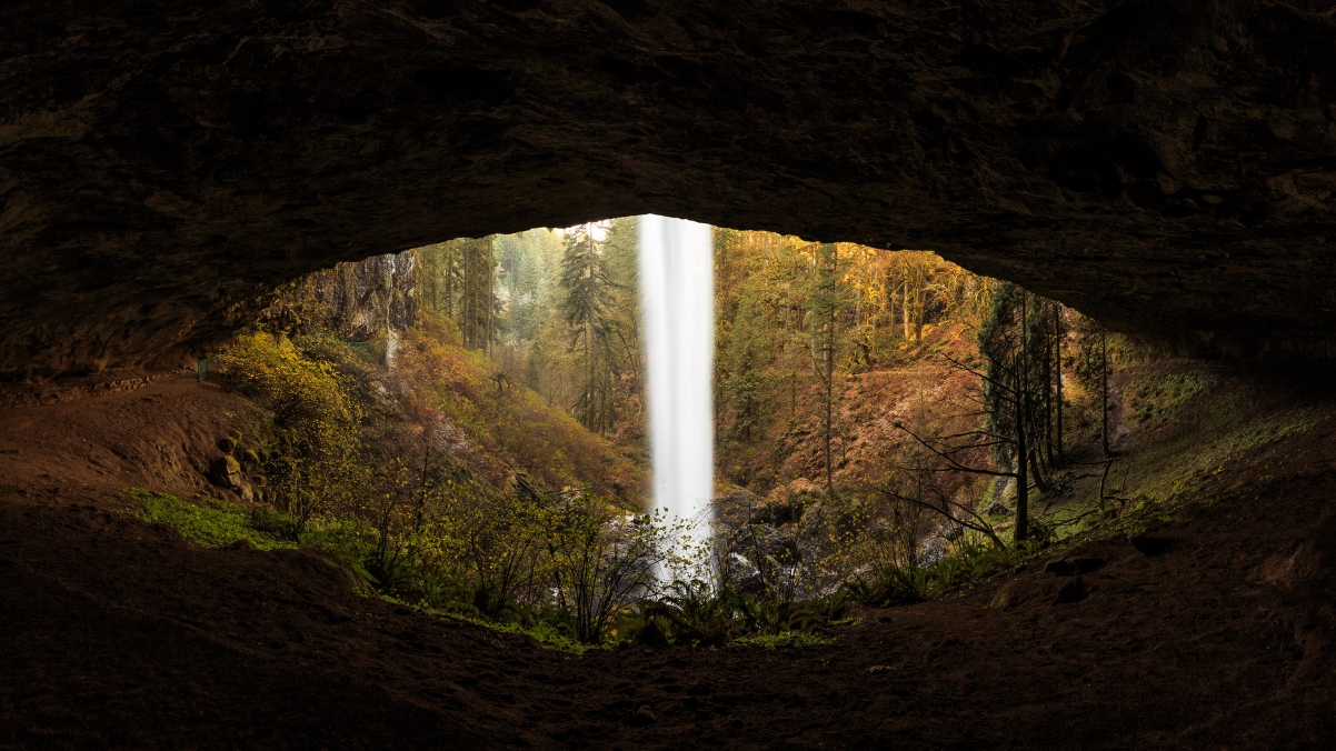 洞穴 风景图片 瀑布之眼