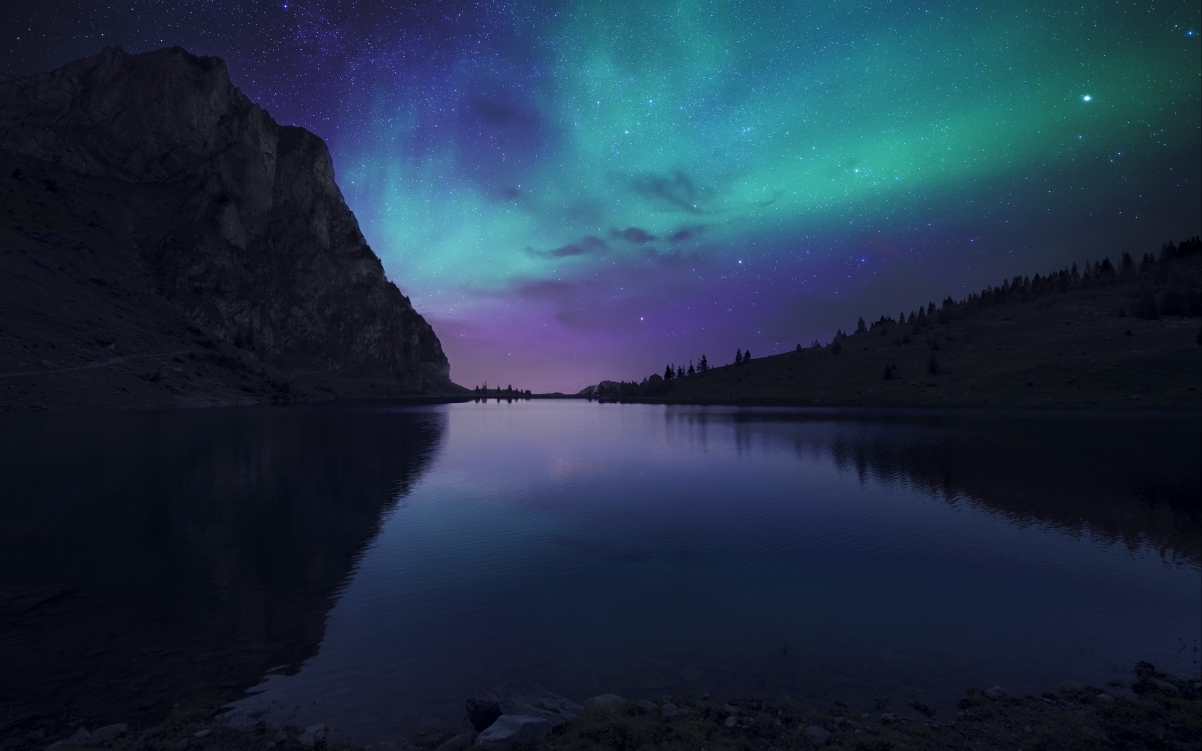 山 湖 河流 风景图片 美丽的星空