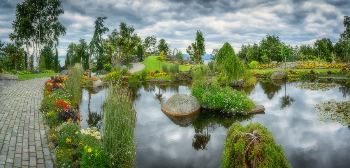 公园 池塘 水 高清风景图片 花园