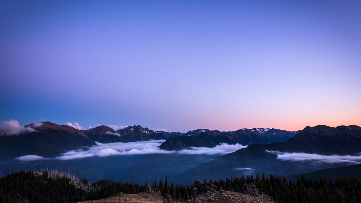 蓝山的日落3840x2160风景图片 奥林匹克国家公园