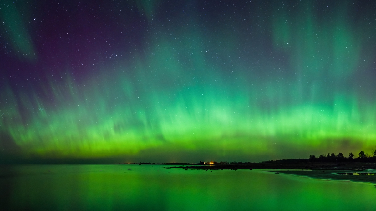 爱沙尼亚 天空 美丽极光 星星 图片 自然风景