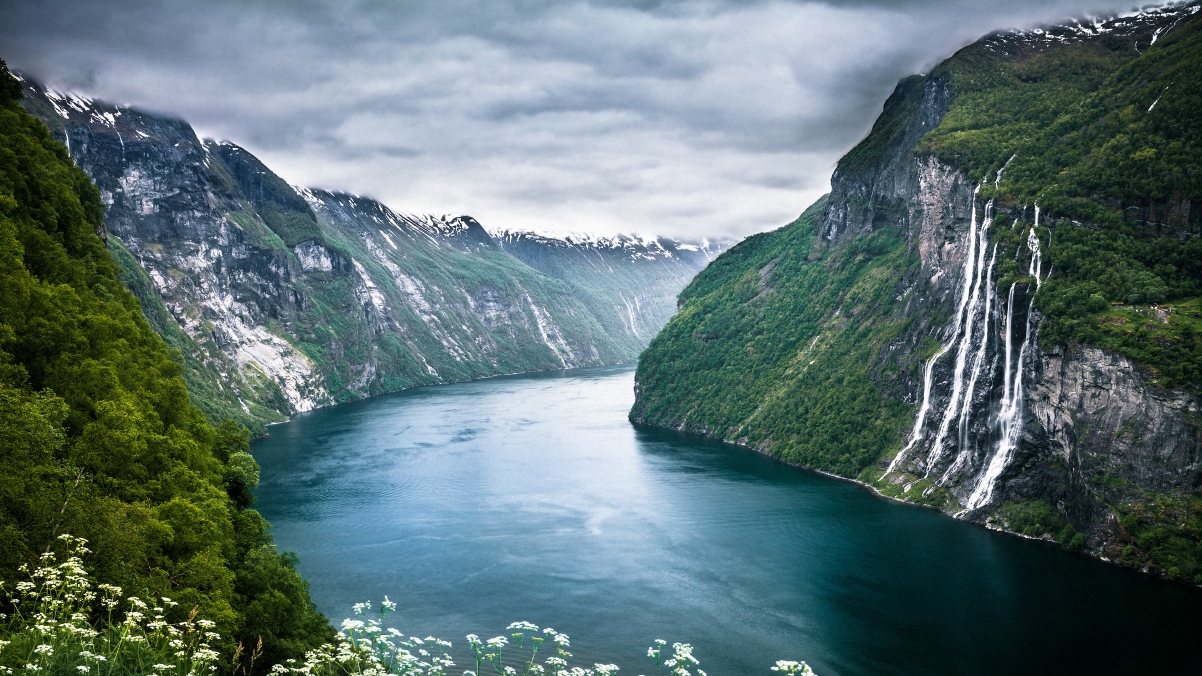 挪威七姐妹瀑布3840x2160风景图片