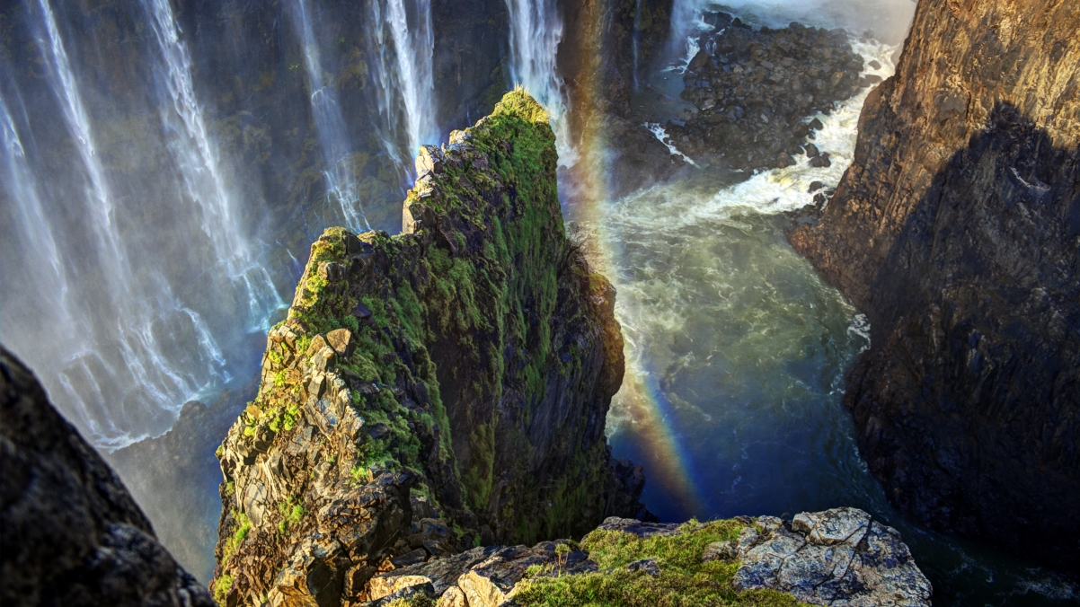 维多利亚瀑布,津巴布韦的边缘,悬崖,美丽风景,彩虹,3840x2160图片
