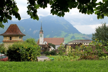 瑞士施维茨小镇风光图片